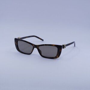Gucci GG1681S 003 Sunglasses Havana Cat Eye Frame, Grey Mirror Lenses